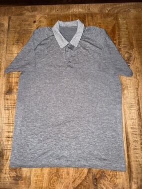lululemon athletica Heathered Gray Short-Sleeve Polo